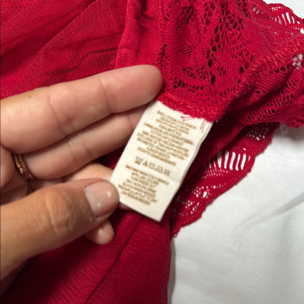 Free People Red Ruffled Mini Dress - Picture 5 of 5